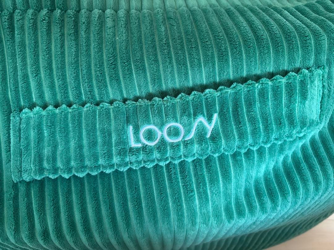 LOOSY 1人掛けビーズソファ　コーデュロイ グリーン