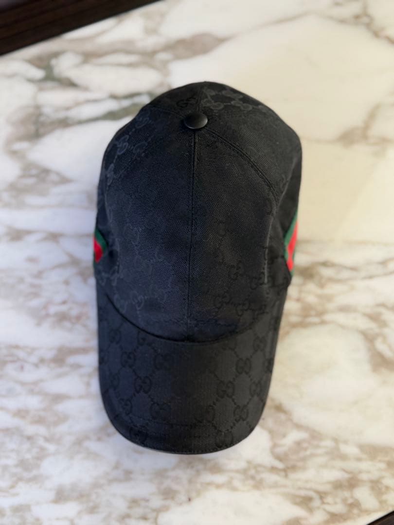 GUCCI GGパターンキャップ　黒 XL60㎝