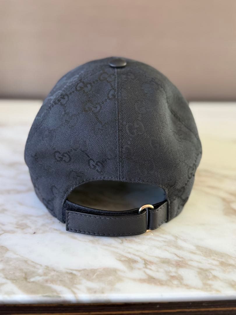 GUCCI GGパターンキャップ　黒 XL60㎝