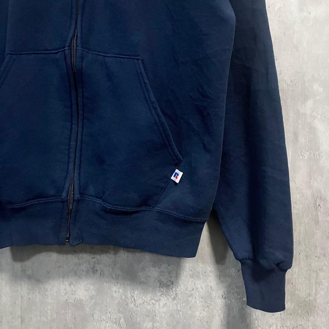 ラッセルアスレチック90sUSA製フルジップパーカーM相当ブランク無地ソリッド