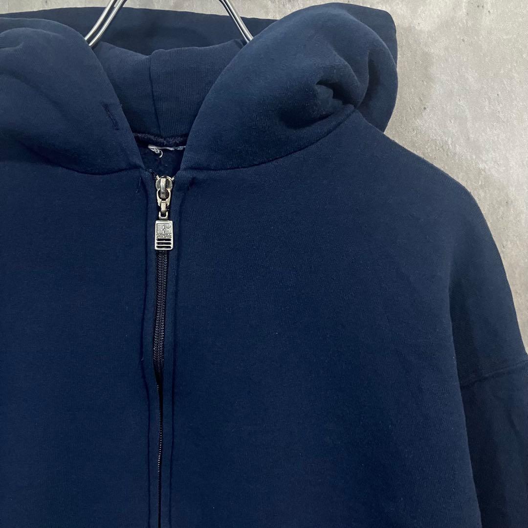 ラッセルアスレチック90sUSA製フルジップパーカーM相当ブランク無地ソリッド