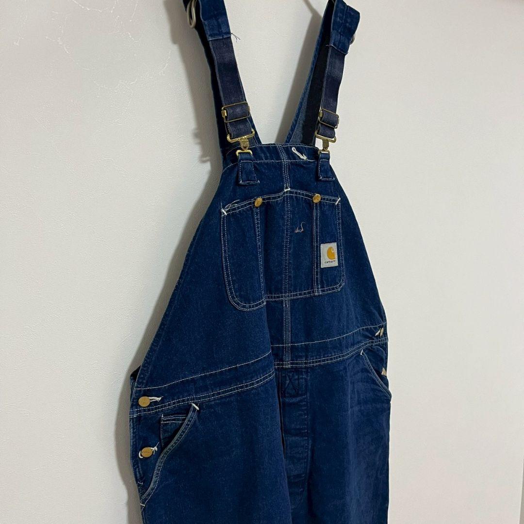 YBM55【USA製】Carhartt　オーバーオール【メンズ44×34】デニム
