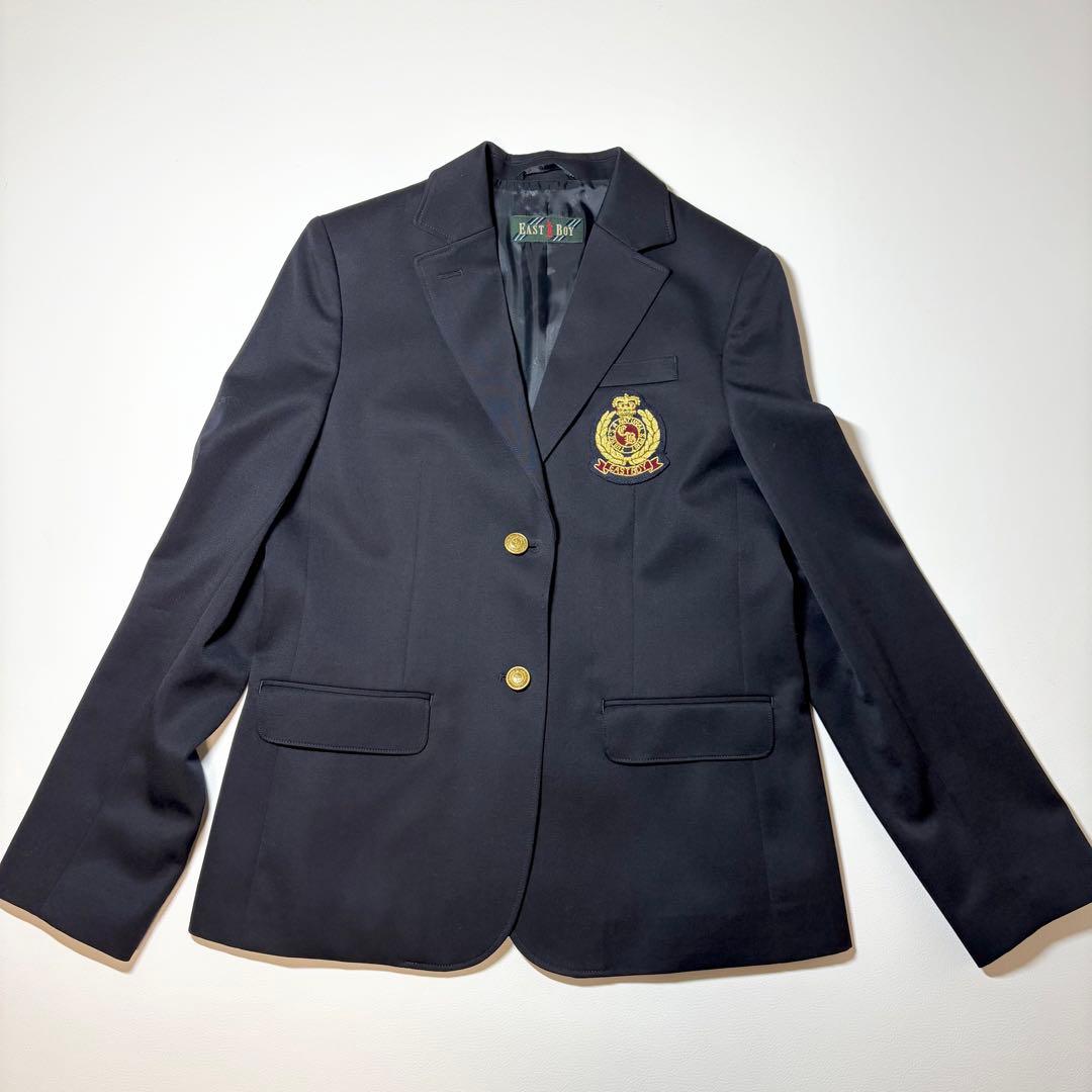 美品✨イーストボーイ 11号 紺ブレ エンブレム 金ボタン ネイビー 裏地ロゴ