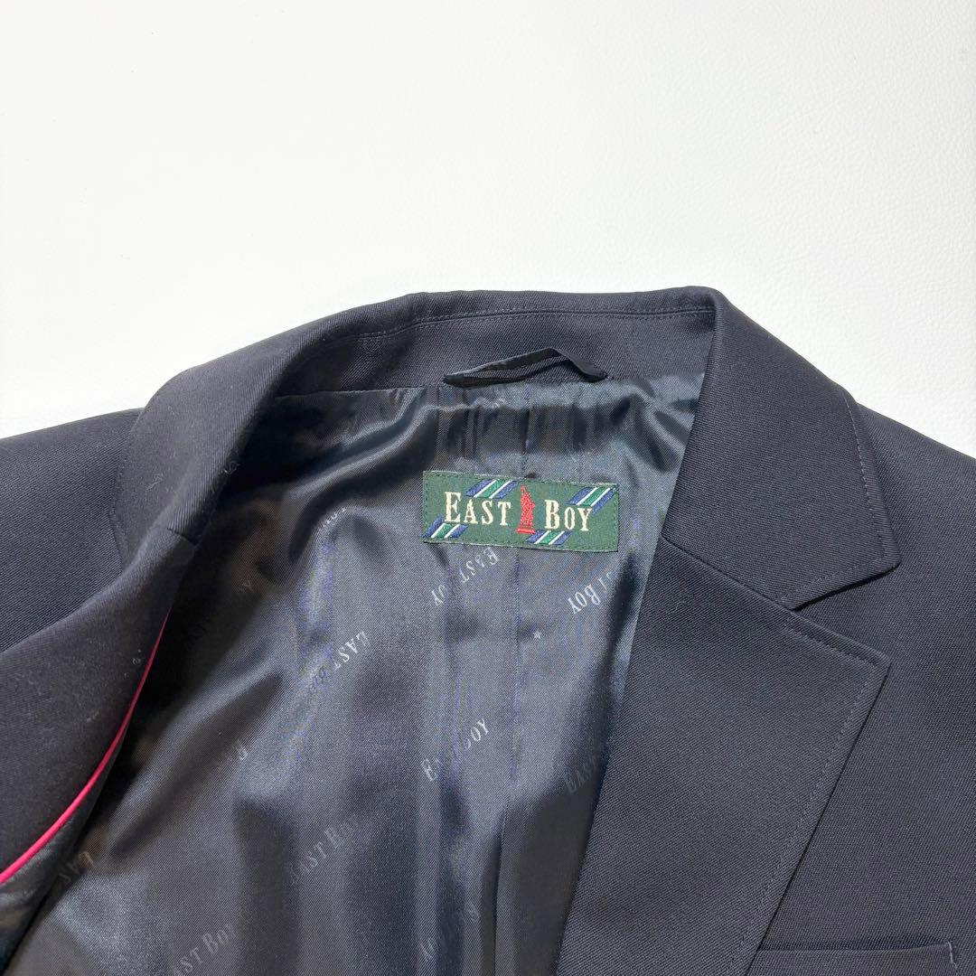 美品✨イーストボーイ 11号 紺ブレ エンブレム 金ボタン ネイビー 裏地ロゴ