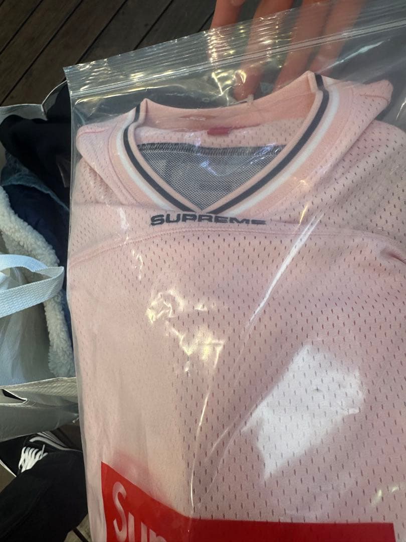 シャツ supreme jacquard rib football jersey M