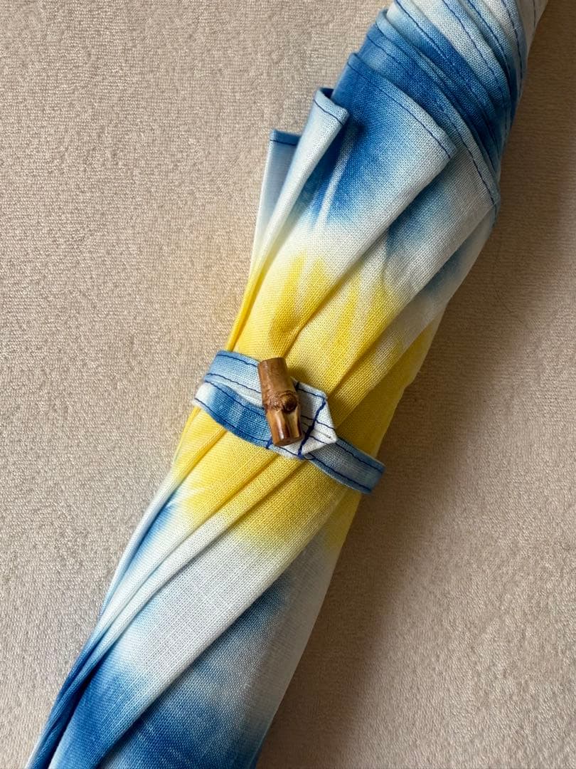 京都 老舗「藤井絞り」完売品 麻100% UV加工 美品 すぐに匿名発送します