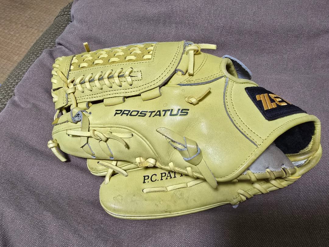 ZETT PROSTATUS イエロー、軟式、投手用 、左利き用