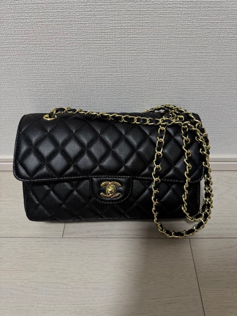 CHANEL ノベルティ　マトラッセ風ハンドバッグ　キャビアスキン