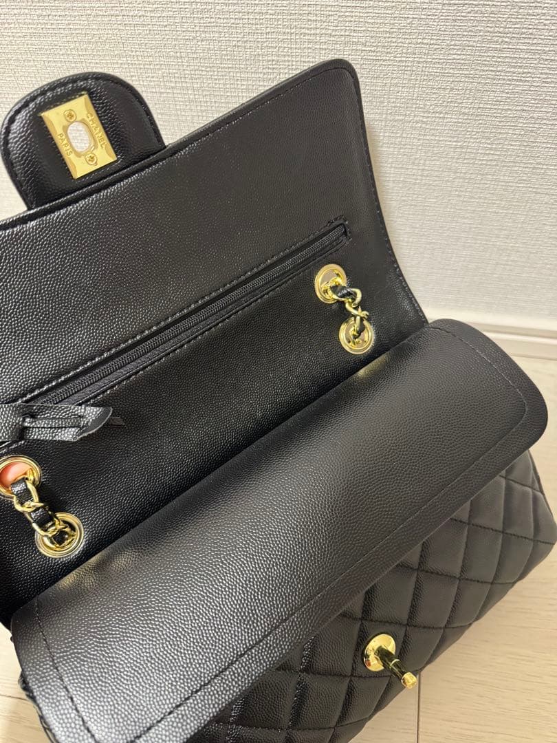 CHANEL ノベルティ　マトラッセ風ハンドバッグ　キャビアスキン
