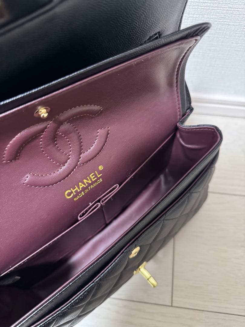 CHANEL ノベルティ　マトラッセ風ハンドバッグ　キャビアスキン