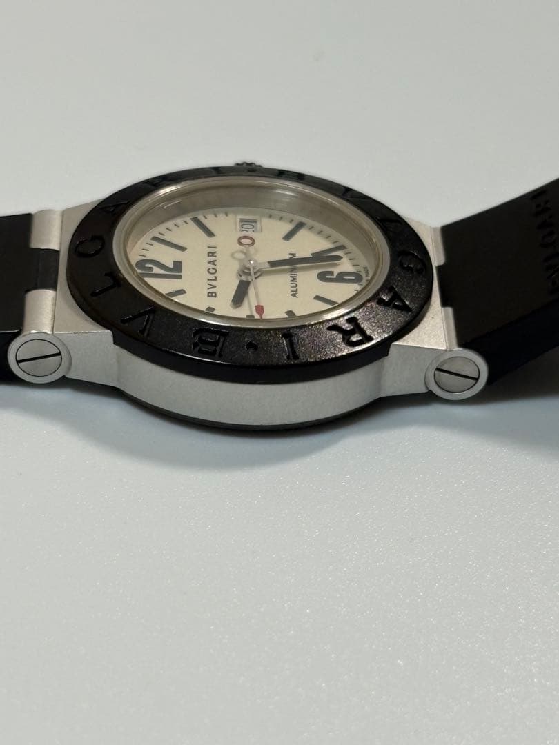 【美品】ブルガリ アルミニウムAL29A アルミラバー レディース腕時計