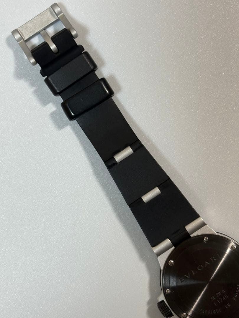 【美品】ブルガリ アルミニウムAL29A アルミラバー レディース腕時計