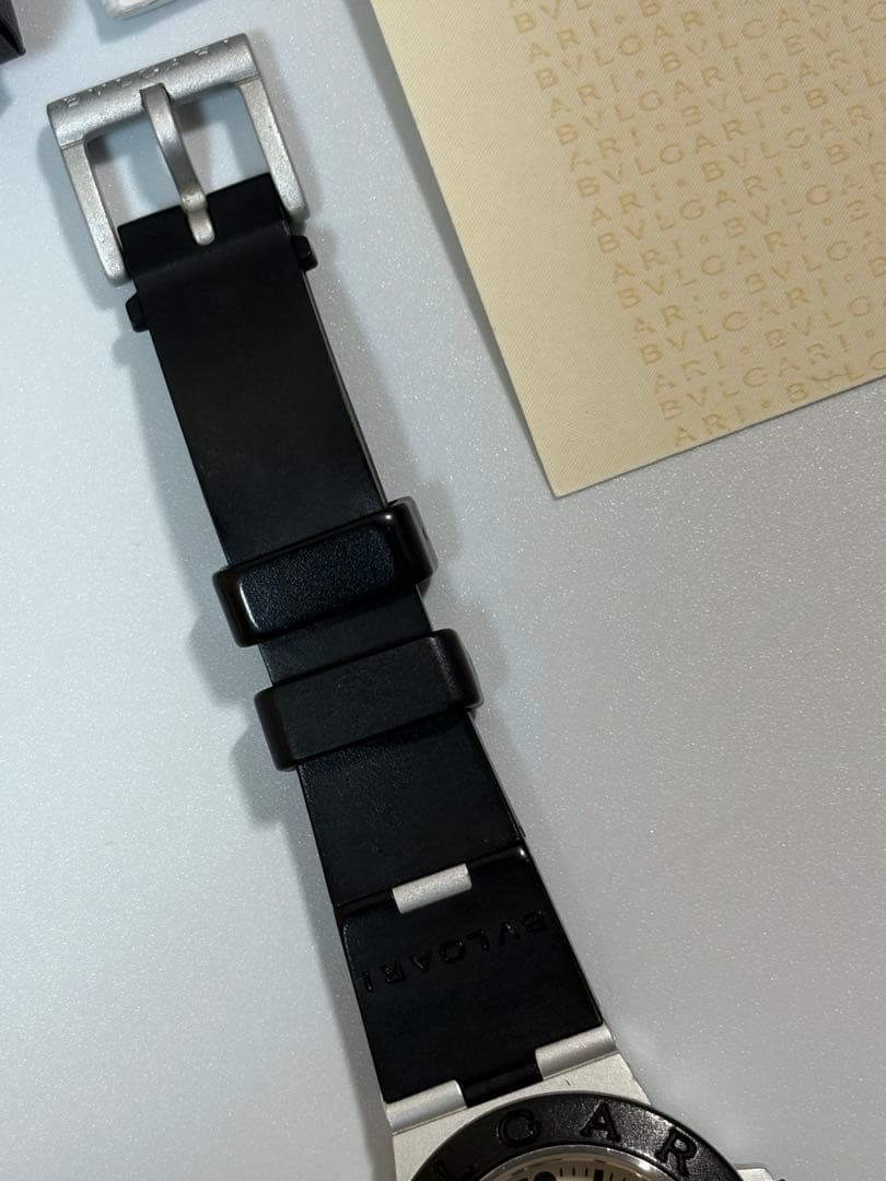 【美品】ブルガリ アルミニウムAL29A アルミラバー レディース腕時計