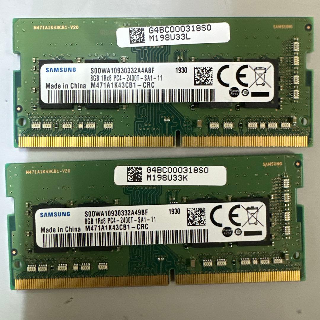 ② 各社ノート型パソコン用DDR4　16GB　（8GB*2）