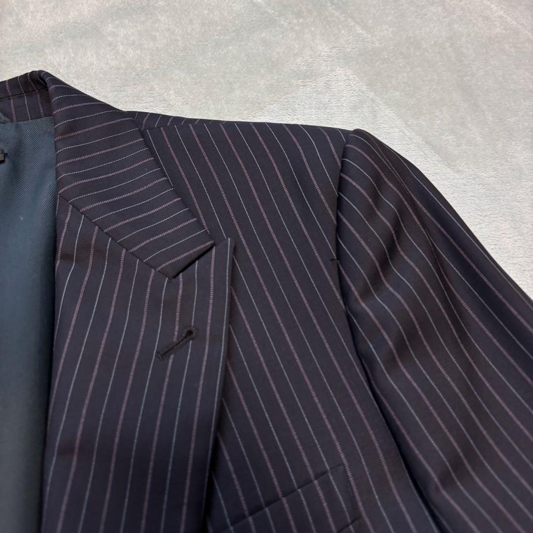 美品✨52 XXL位 ジョルジオアルマーニ セットアップスーツ ストライプ 紺