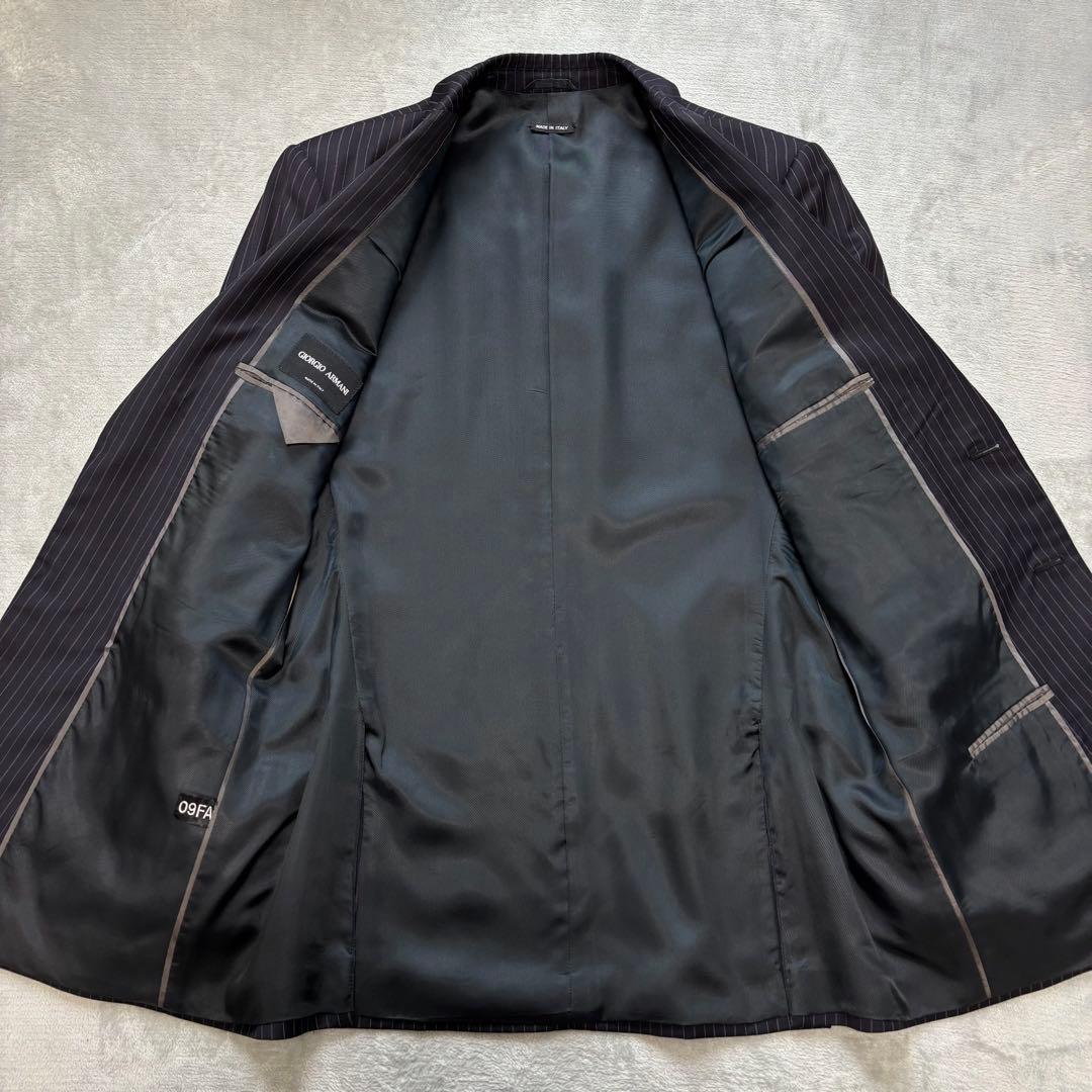 美品✨52 XXL位 ジョルジオアルマーニ セットアップスーツ ストライプ 紺