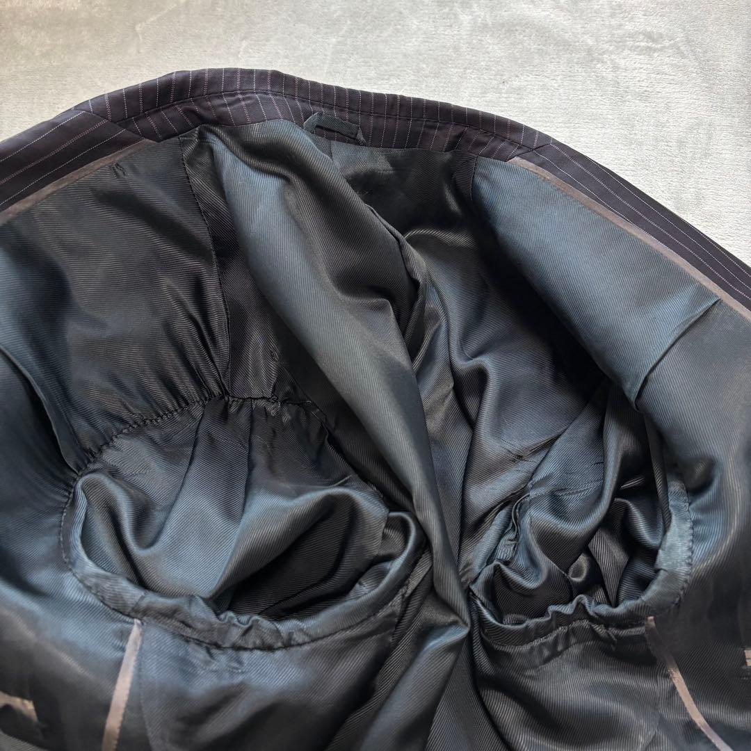 美品✨52 XXL位 ジョルジオアルマーニ セットアップスーツ ストライプ 紺