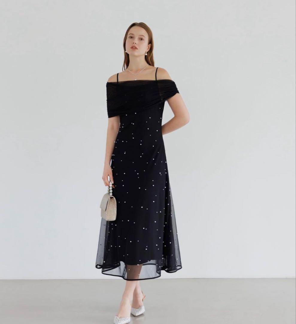 スーツ・フォーマル・ドレス Leja 2way tulle tops pearl A line dress