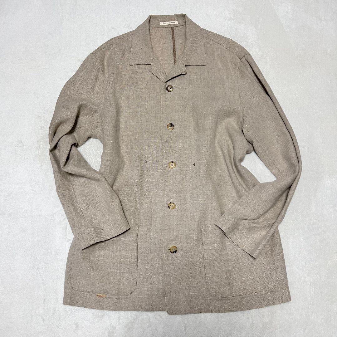 PAPAS パパス リネン 100% サマー テーラード ジャケット 50 L