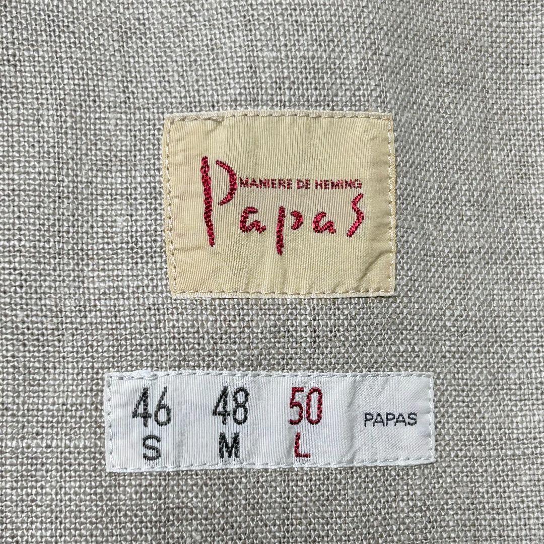 PAPAS パパス リネン 100% サマー テーラード ジャケット 50 L
