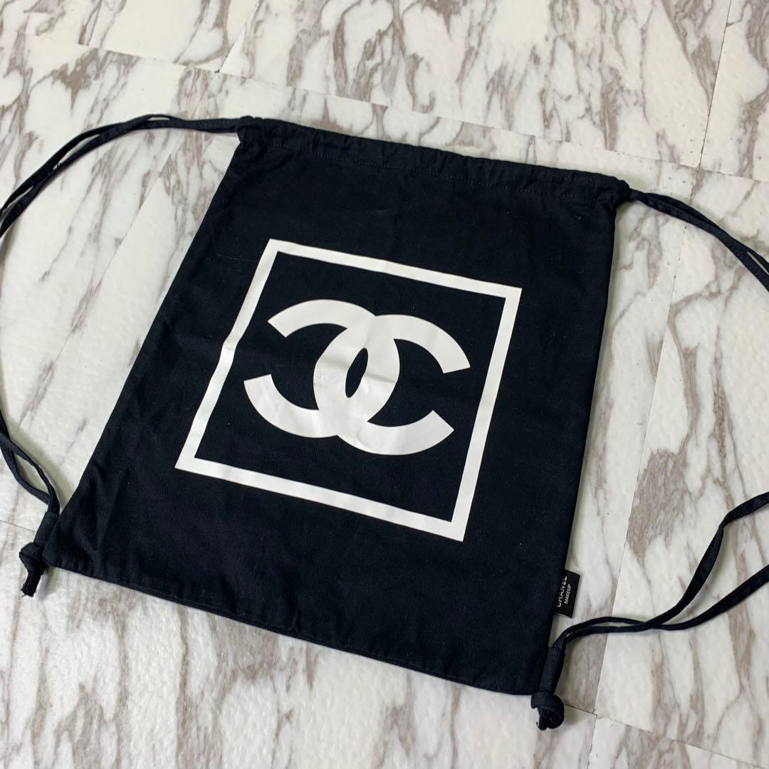 CHANEL ナップサック ロゴプリント ブラック 非売品 make up
