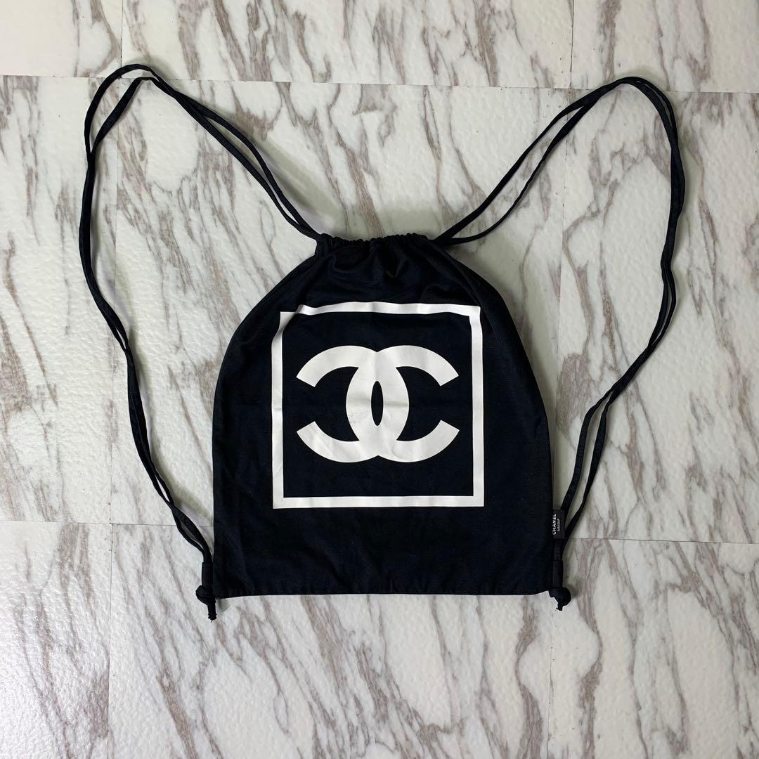 CHANEL ナップサック ロゴプリント ブラック 非売品 make up