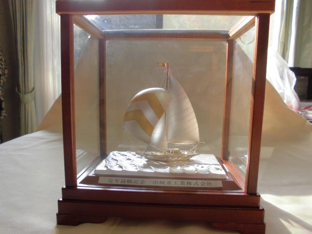 値下1000円【 銀製ヨット7号の置物 】銀製工芸品 TAKEHIKO（武比古）