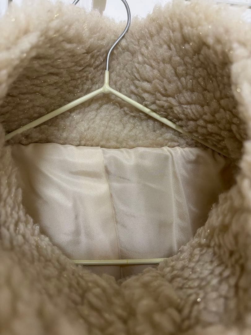 REMOON ラメボアスタンドジャケット ゆづき　アイボリー