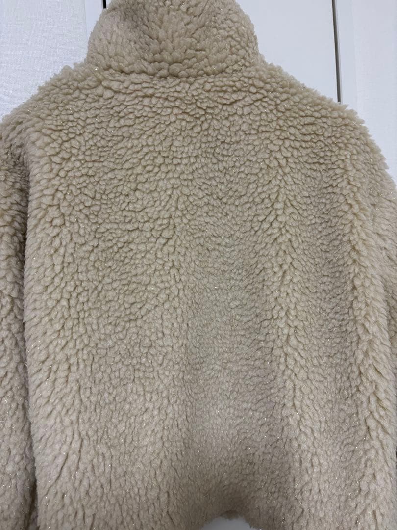 REMOON ラメボアスタンドジャケット ゆづき　アイボリー