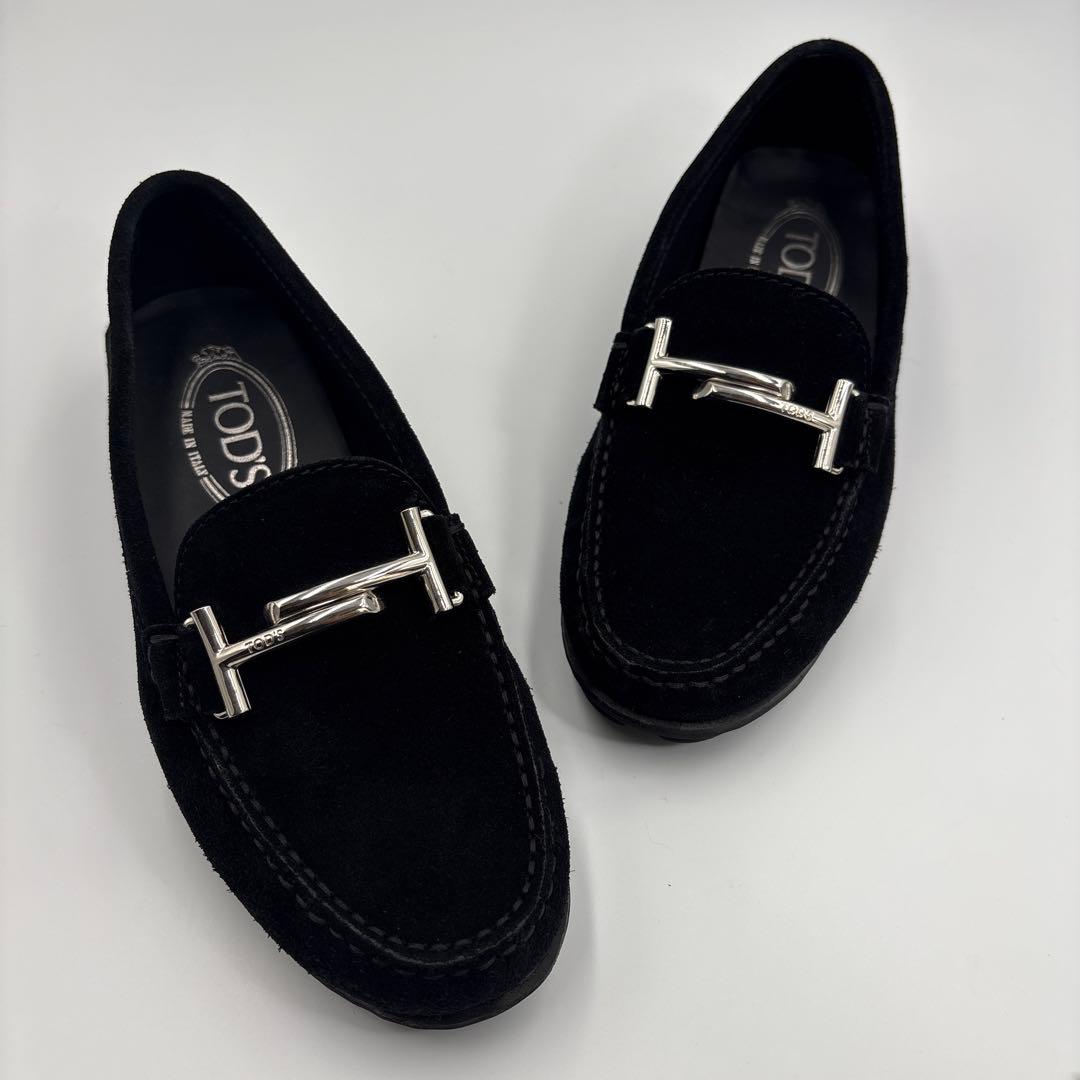 新品級✨TOD'S トッズ　ダブルT ブラック　スエード　ローファー　ビブラム