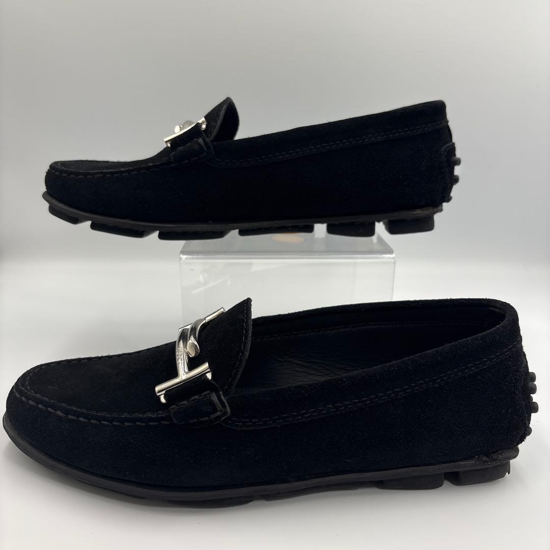 新品級✨TOD'S トッズ　ダブルT ブラック　スエード　ローファー　ビブラム
