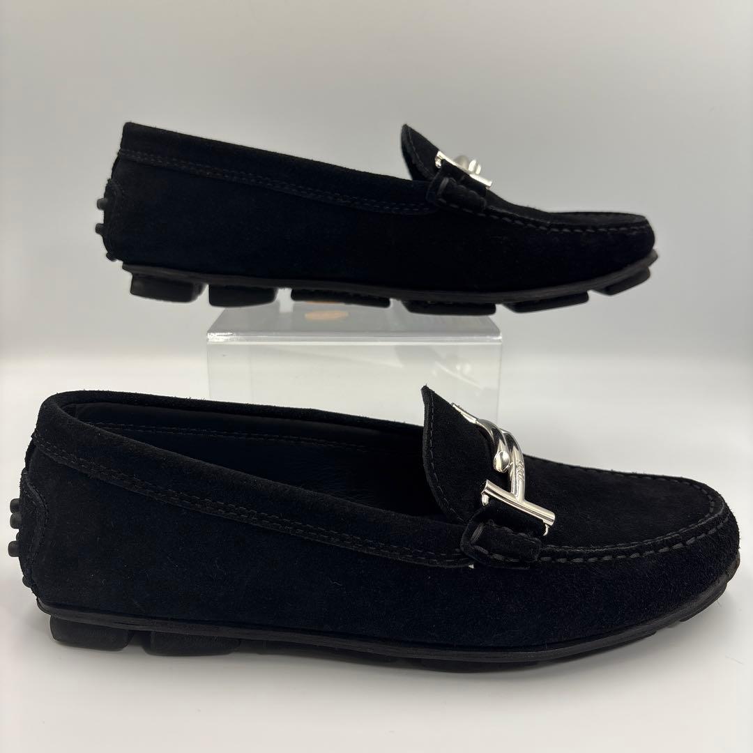 新品級✨TOD'S トッズ　ダブルT ブラック　スエード　ローファー　ビブラム