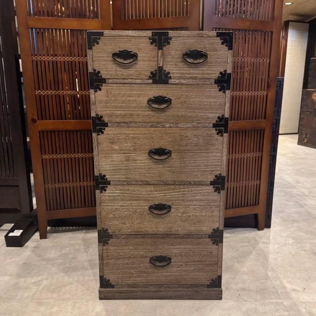 桐チェスト 5段6杯 民芸家具 展示のみ未使用品