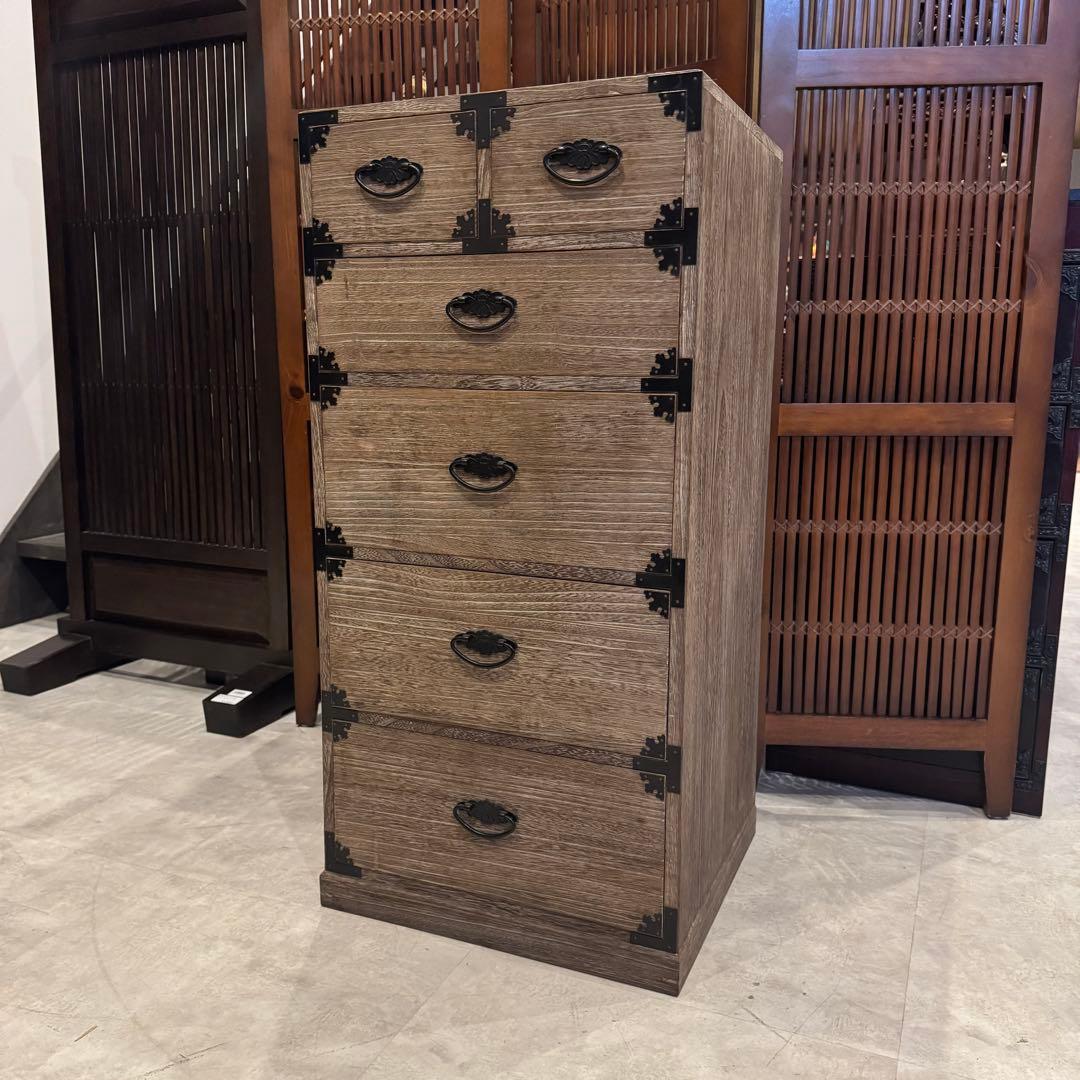 桐チェスト 5段6杯 民芸家具 展示のみ未使用品