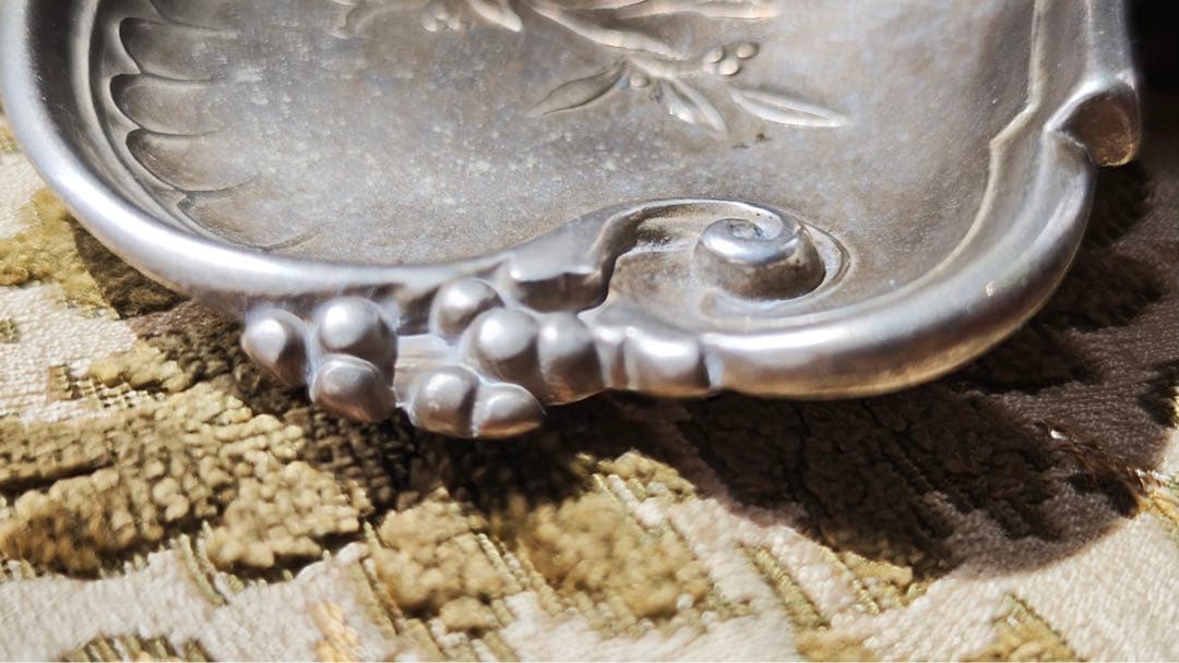 インクウェル　ペントレイ　シルバーメタル（ピューター？） フランスアンティーク