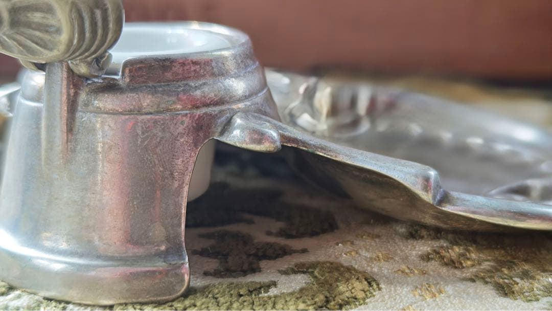 インクウェル　ペントレイ　シルバーメタル（ピューター？） フランスアンティーク