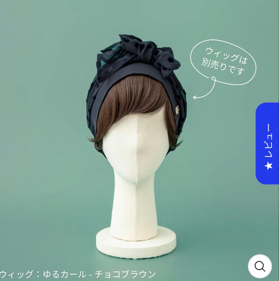 BAREN バレン　スカーフハット　ドットシフォンーブラック