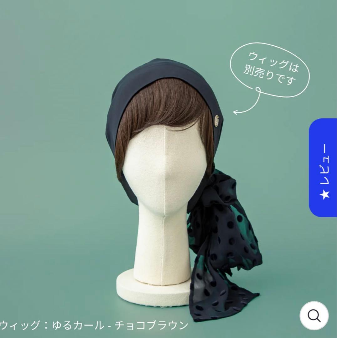 BAREN バレン　スカーフハット　ドットシフォンーブラック