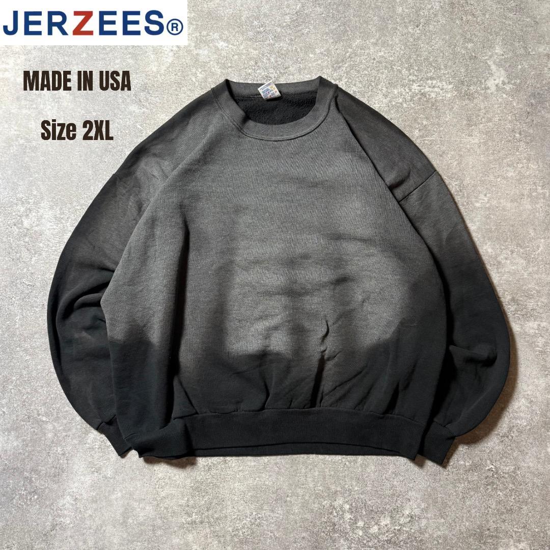 JERZEES USA製 鬼フェード グランジ サンフェード ブラック 2XL