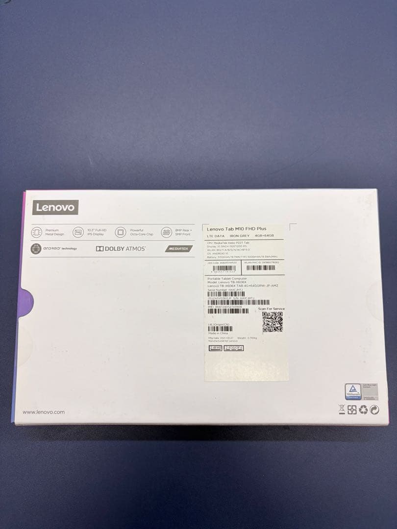 Lenovo Tab M10 FHD Plus タブレット10.3インチ