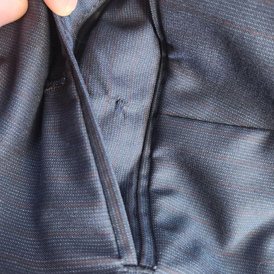 入手困難✨XL相当 ルイヴィトン スーツ ストライプ 裏地ダミエ柄 ネイビー