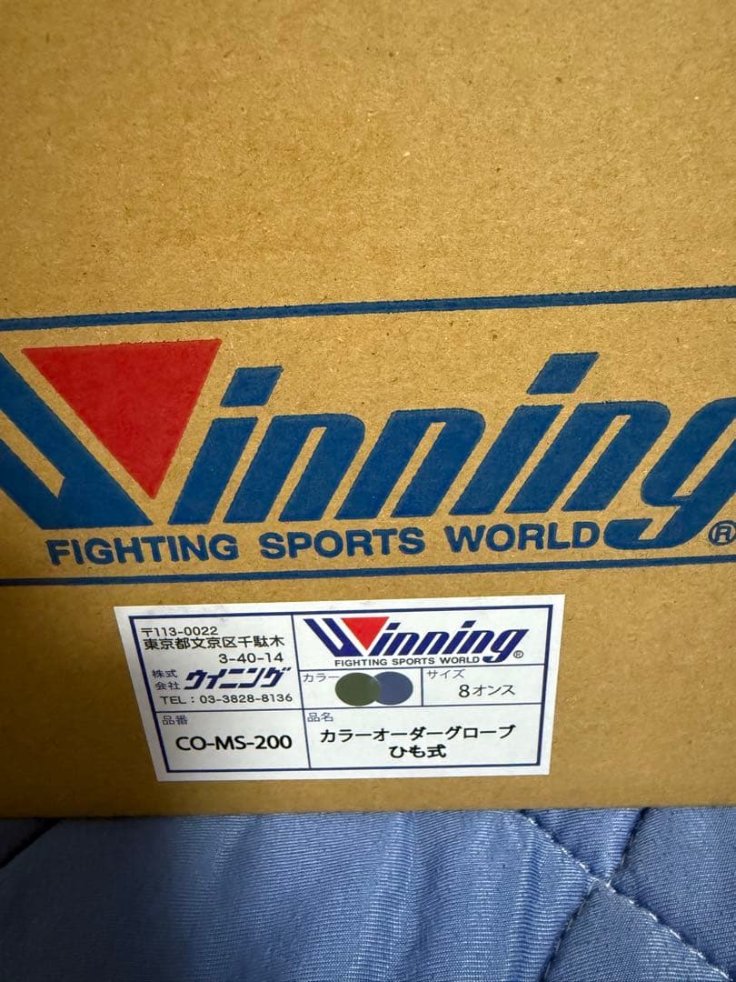 ウイニング winning ボクシンググローブ 8オンス 紐式 金/銀