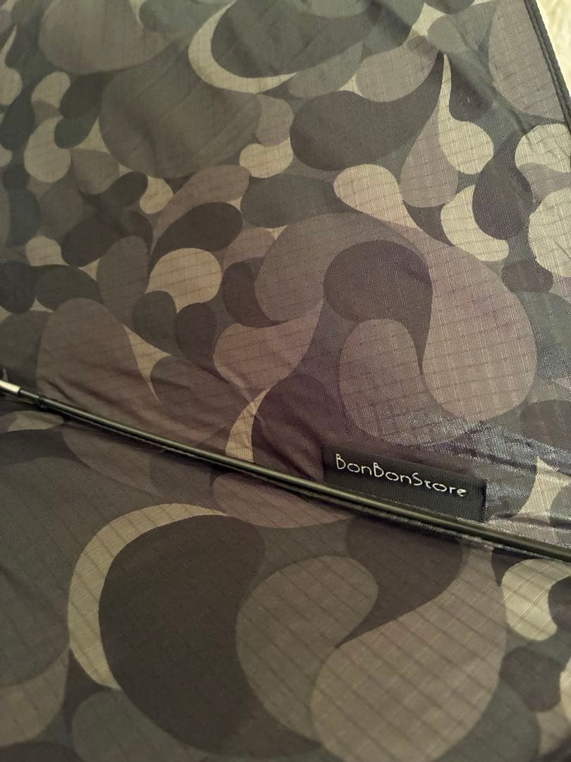 【値下げ】BonBonStore バンブーバングル折りたたみ傘ブラックフラワー