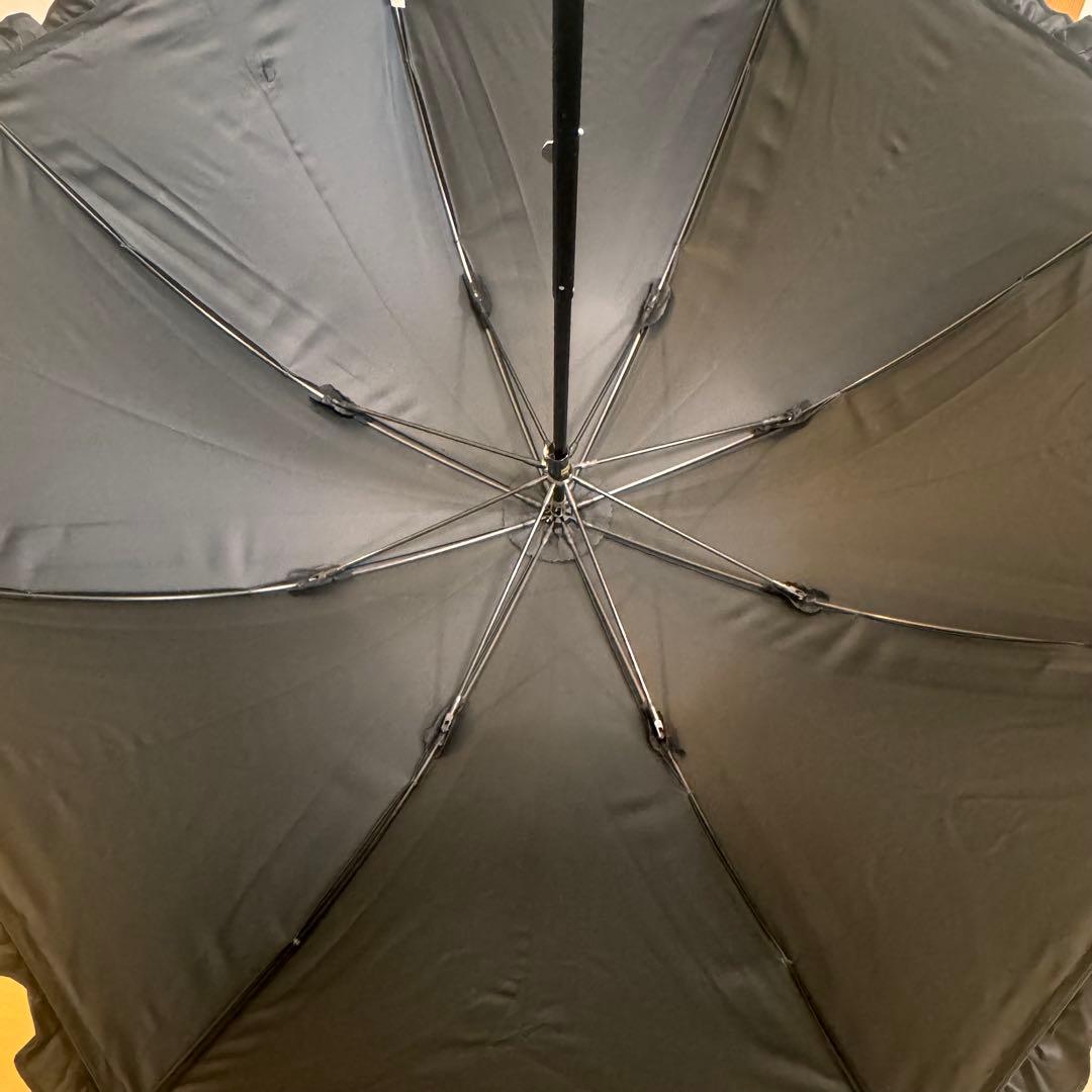 芦屋ロサブラン　完全遮光日傘　フリル　ブラック　ショート