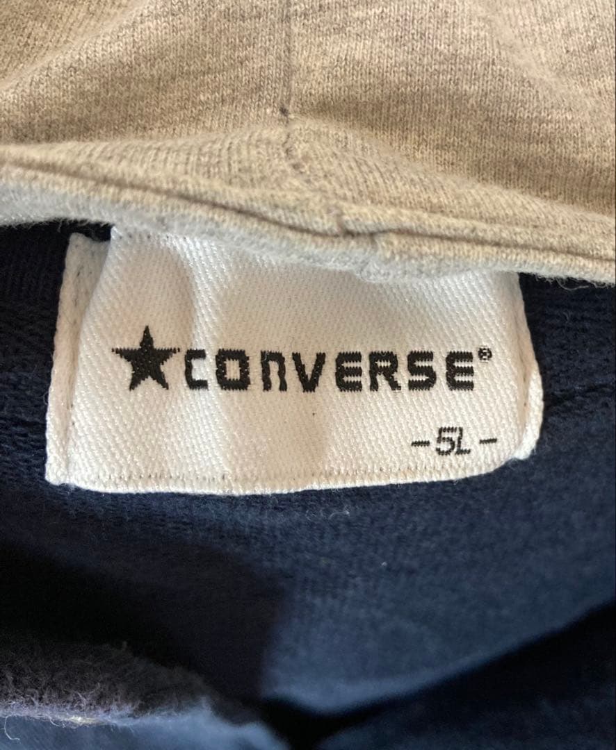 CONVERSEでかロゴ フード付きスウェットスタジャン5Lビッグサイズ