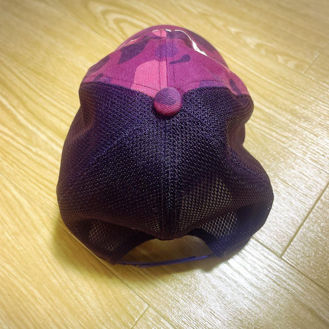A BATHING APE カラーカモ迷彩キャップ パープル