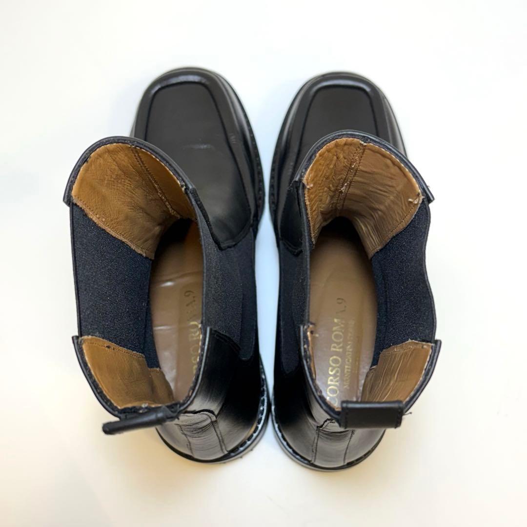 (美品)コルソローマノーヴェ 厚底 サイドゴアブーツ スクエアトゥ 23cm