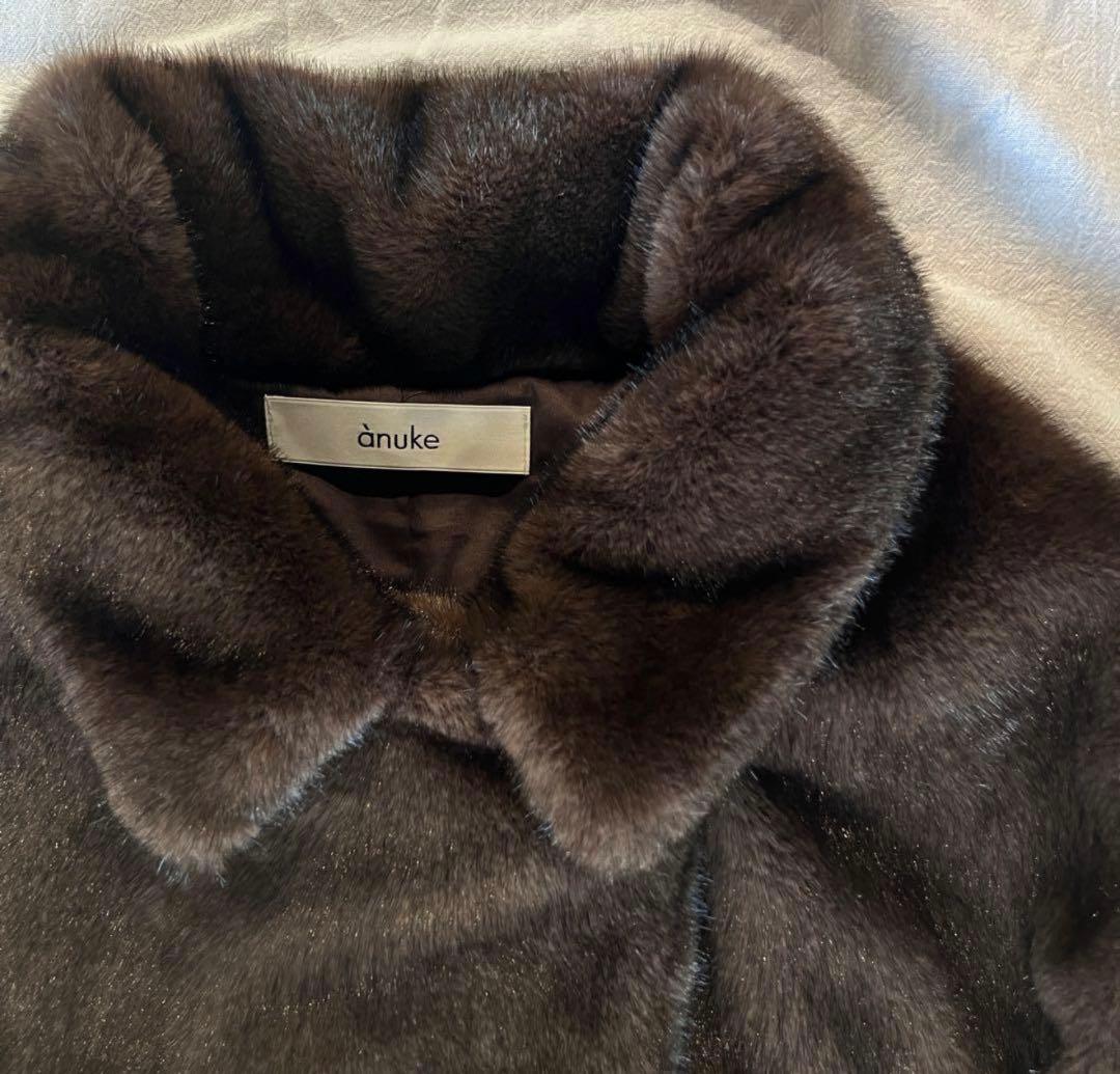新品☆ anuke Eco Minkfur Jacket 36 ブラウン