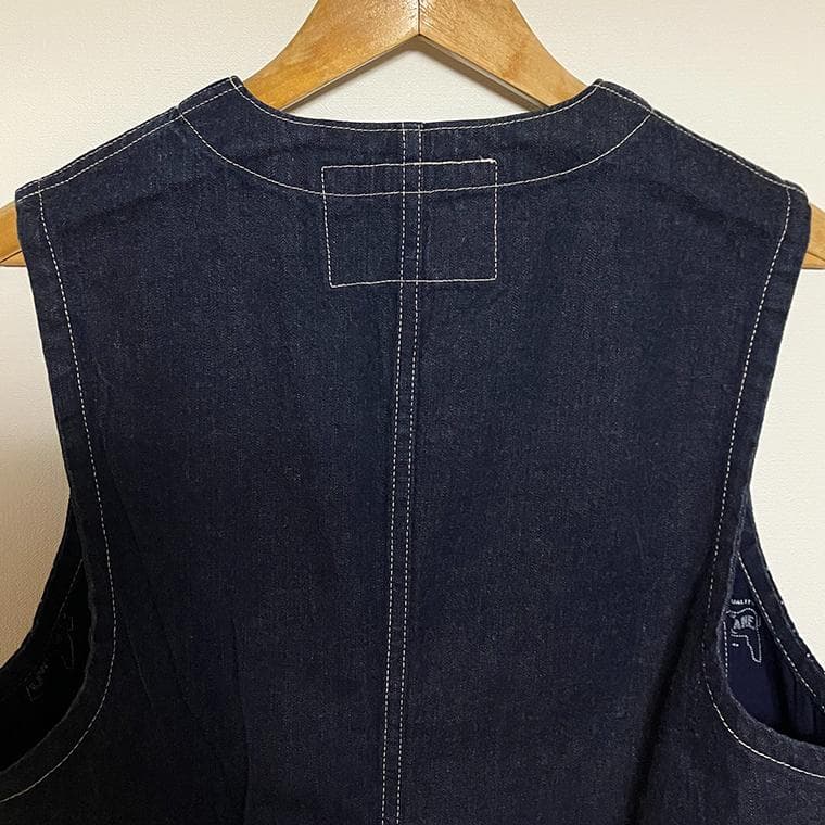 シュガーケーン 9oz インディゴ ウォバッシュ ストライプ ベスト 40