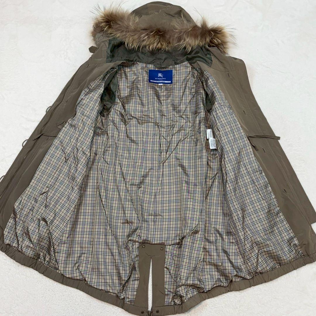 良品 バーバリー モッズコートライナー付き　ファー取り外し　M〜L